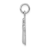 14k White Gold Polished Cross Charm CH136