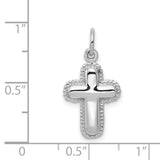 14k White Gold Polished Cross Charm CH136