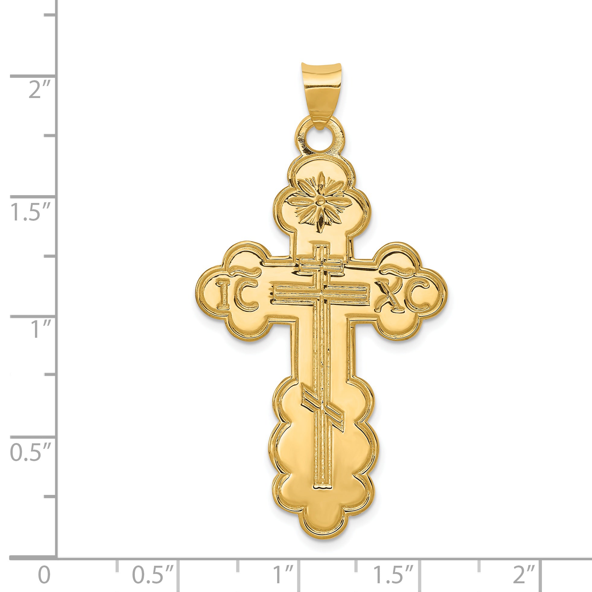 14k Large Eastern Orthodox Cross Pendant XR570
