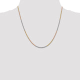 14K Tri-colored 10 inch 1.75mm Diamond-cut Rope with Lobster Clasp Anklet 014TC