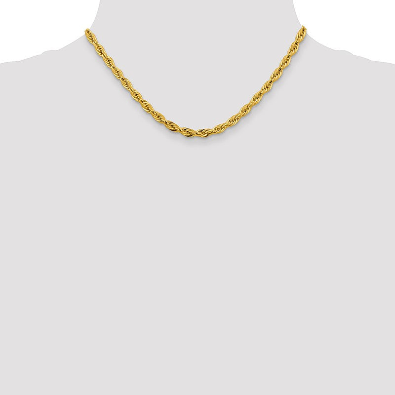 14K 26 inch 4.75mm Semi Solid Rope with Lobster Clasp Chain BC169