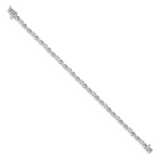 14k White Gold Complete 1/2 carat Round A Diamond 4-prong X-design 7 inch Tennis Bracelet X2106WA