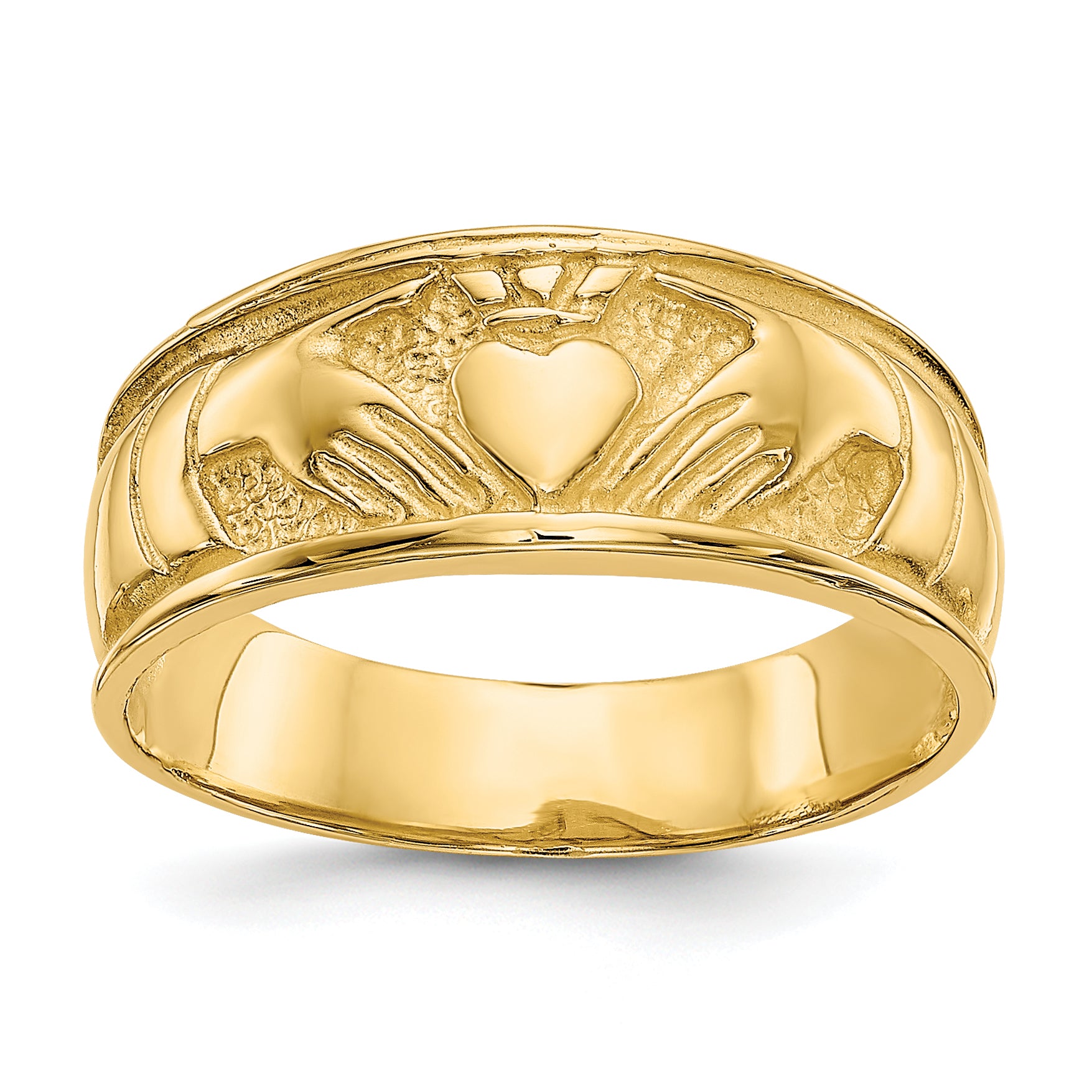 14k Ladies Polished Claddagh Band K3854