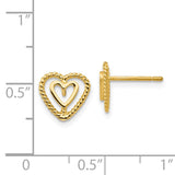 14k Polished Open Heart-in-Heart Post Earrings S1346