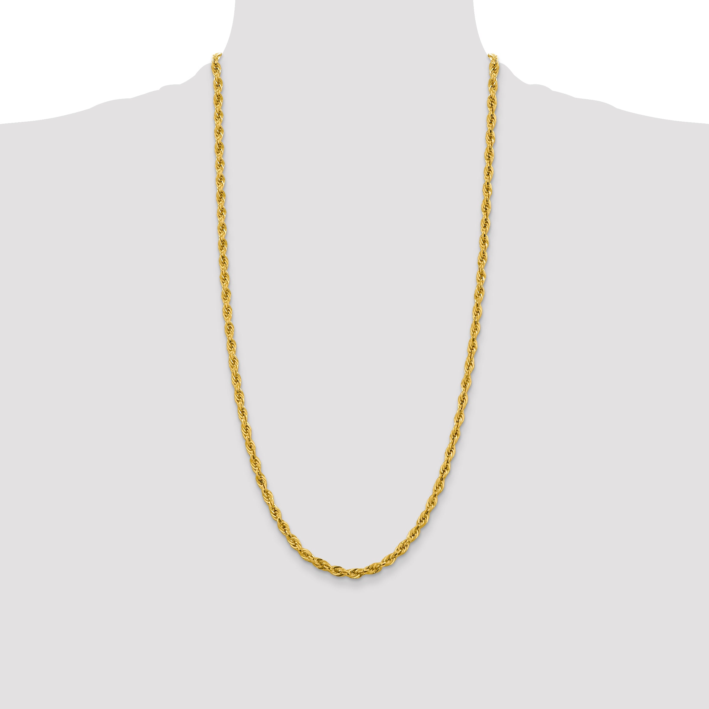 14K 26 inch 4.25mm Semi Solid Rope with Lobster Clasp Chain BC168