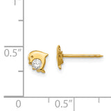 Inverness 14k Dolphin CZ Post Piercing Earrings 850E