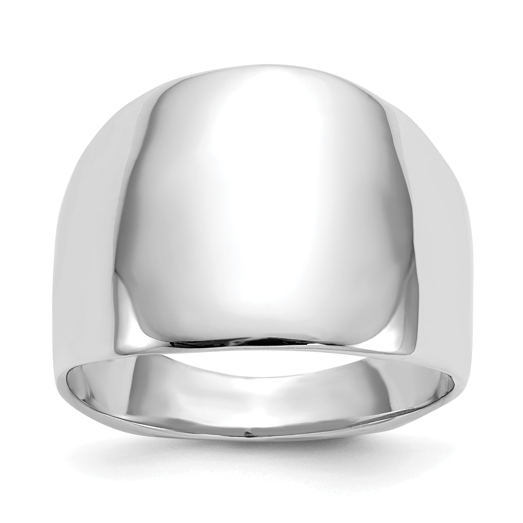 14k White Gold Polished Dome Ring R390
