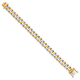 14K Two-tone 20 inch 11.2mm Hand Polished Fancy Link with Box Catch Clasp Chain LK520