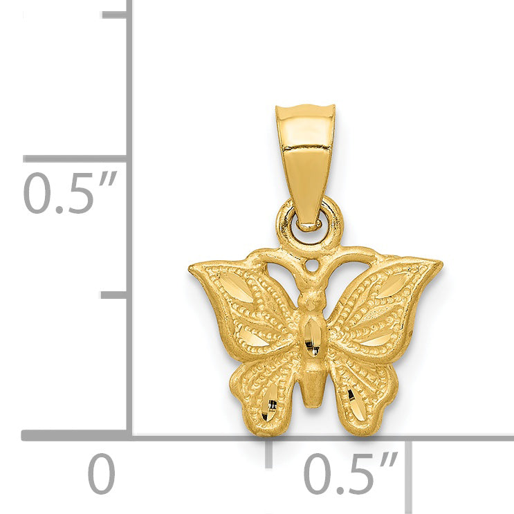 14K Diamond-cut Butterfly Pendant K3233