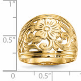 14k Polished Floral Dome Ring R638
