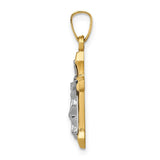 14k Two-tone INRI Hollow Crucifix Pendant XR314