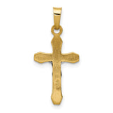 14k Two-tone INRI Hollow Crucifix Pendant XR314
