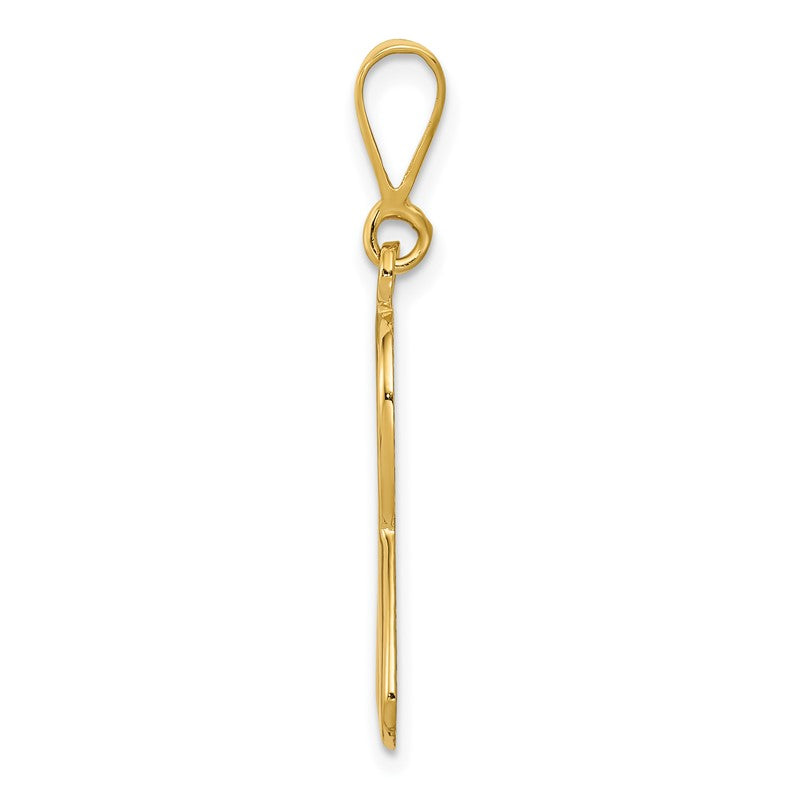 14k Heart In Awareness Ribbon Pendant K3211