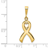 14k Heart In Awareness Ribbon Pendant K3211