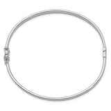 14k White Gold Polished 4.00mm Hinged Oval Bangle Bracelet DB499