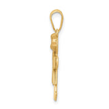 14k Two-tone The Kids Small Girl with Bow on Right Engravable Kiss Charm XK218