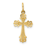 14K and White Rhodium Cross Charm XR1208