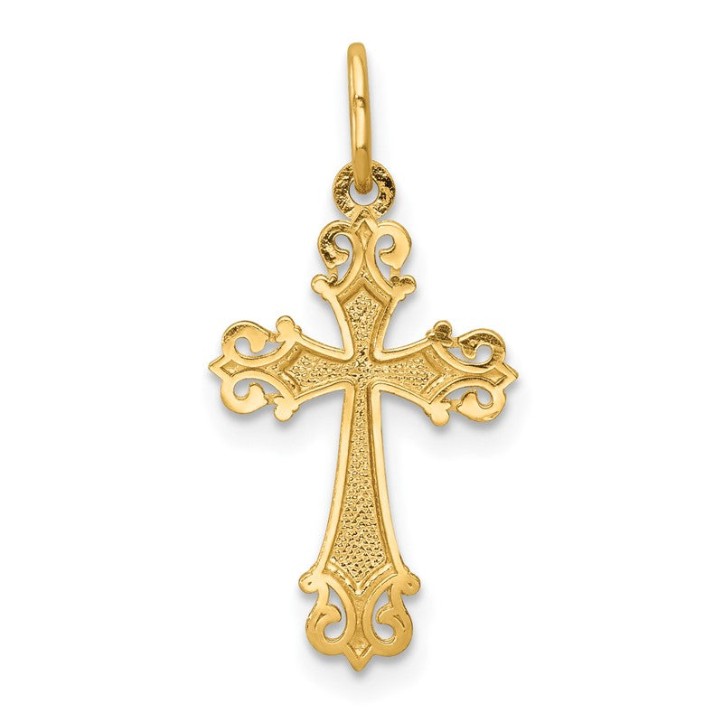 14K and White Rhodium Cross Charm XR1208