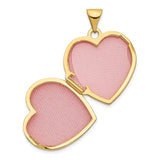 14k with White Rhodium DAUGHTER Script Floral 18mm Heart Locket XL469