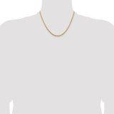 14K 26 inch 3.25mm Diamond-cut Rope with Lobster Clasp Chain 024L