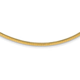 14k Polished 3mm Standard Weight 16 inch Domed Omega Necklace OD3