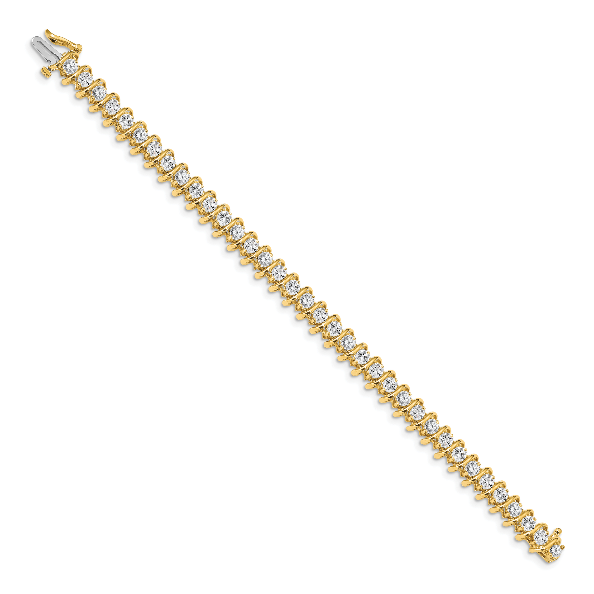 14k Complete 5 carat Round A Diamond Fancy Spiral 7 inch Tennis Bracelet X2006A