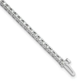 14k White Gold Complete 2.17 carat Round AAA Diamond 4-prong 7 inch Tennis Bracelet X730WAAA