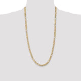 14K 26 inch 5.25mm Flat Figaro with Lobster Clasp Chain FFL140