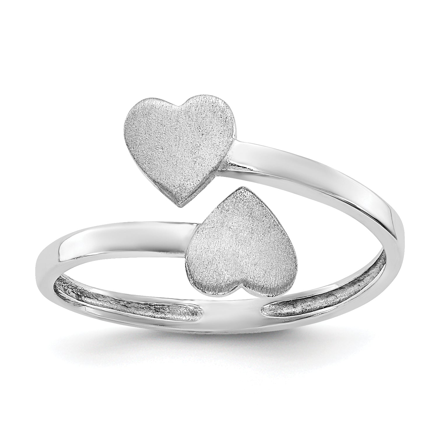 14k White Gold Double Heart Toe Ring D1886