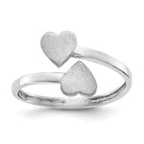 14k White Gold Double Heart Toe Ring D1886