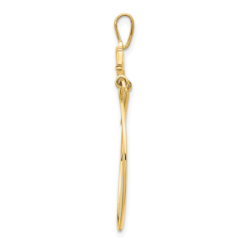 14k Double Dolphins Charm Holder Pendant D2901