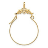 14k Double Dolphins Charm Holder Pendant D2901