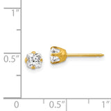 Inverness 14k 5mm Square Princess CZ Post Piercing Earrings 264E