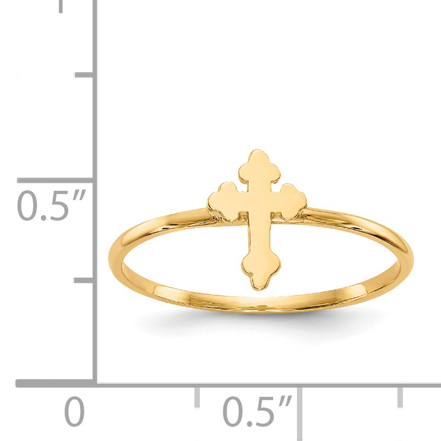 14k Polished Cross Ring K5726
