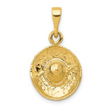 14K  3-D Sombrero Pendant K6115