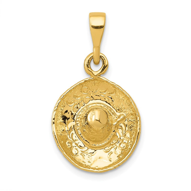 14K  3-D Sombrero Pendant K6115