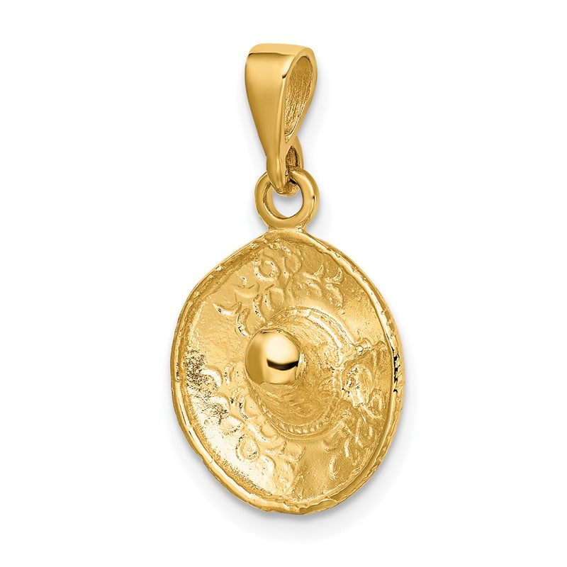 14K  3-D Sombrero Pendant K6115