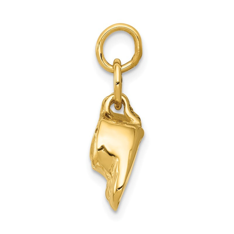 14k 3-D Moveable Polished Baby Shoes Charm A9281