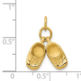 14k 3-D Moveable Polished Baby Shoes Charm A9281