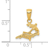 14K 3-D Lounge Beach Chair with Umbrella Pendant D4171