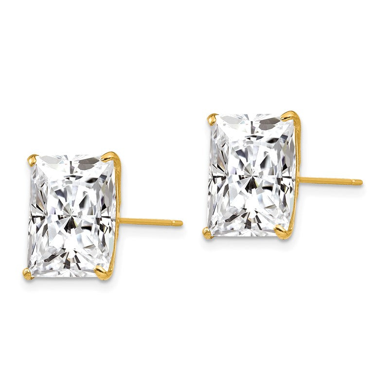 14k 12mm Square CZ Post Earrings XD45CZ