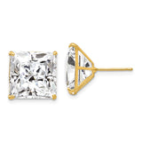 14k 12mm Square CZ Post Earrings XD45CZ