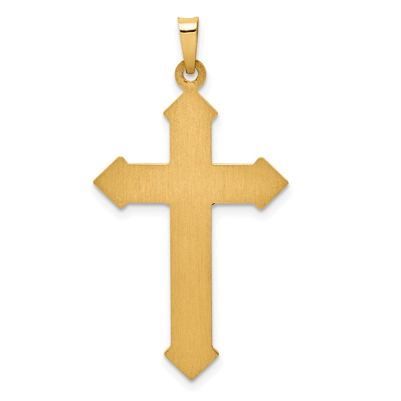 14k Two-tone Polished and Textured INRI Crucifix Pendant XR1659