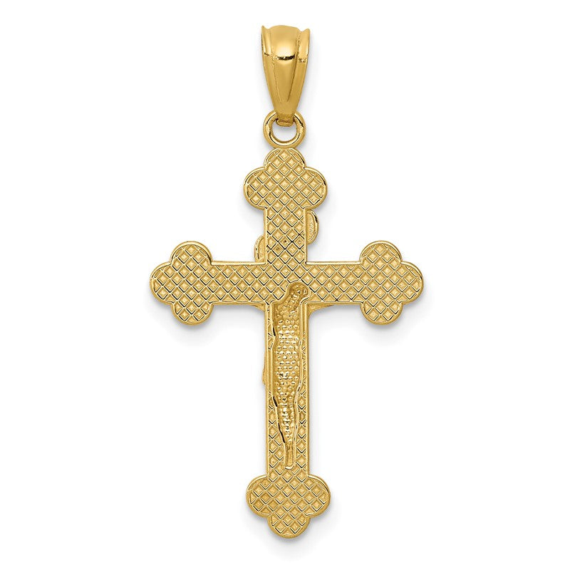 14k Gold Polished INRI Medium Crucifix Pendant XR1495