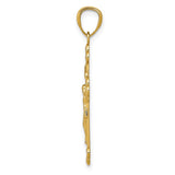14k Gold Polished INRI Medium Crucifix Pendant XR1495