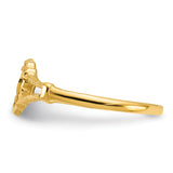 14K Diamond-Cut Cross in Heart Size 4 Baby / Childs Ring K3936