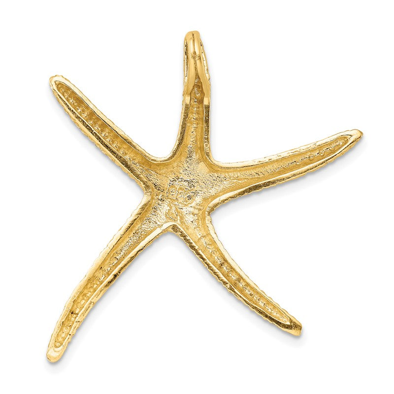 14k Large Textured Diamond-cut Starfish Omega Slide K6068
