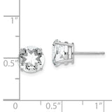 14k White Gold 8mm Round Cubic Zirconia Post Earrings XE75WCZ