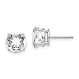 14k White Gold 8mm Round Cubic Zirconia Post Earrings XE75WCZ