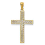 14k Diamond-cut Filigree Cross Pendant REL71